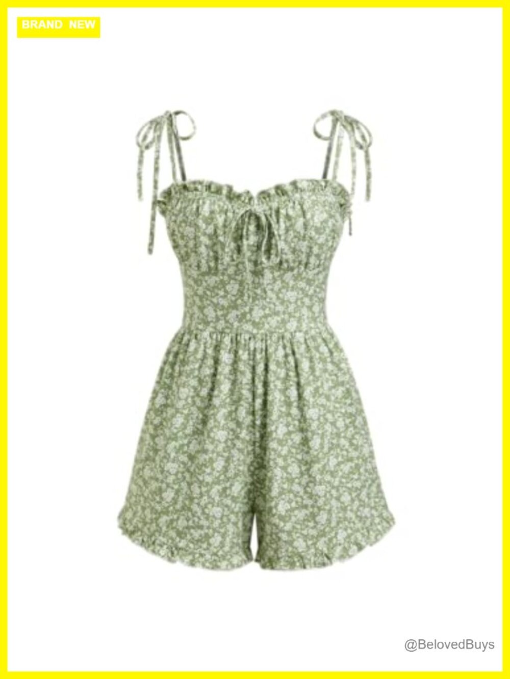 Floral Short Romper Sleeveless Spaghetti Strap Jumpsuit Beach Vacation